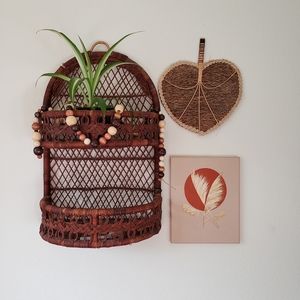 Midcentury modern boho style painting on canvas